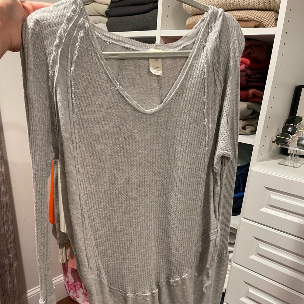 Gray Free People Long Sleeve